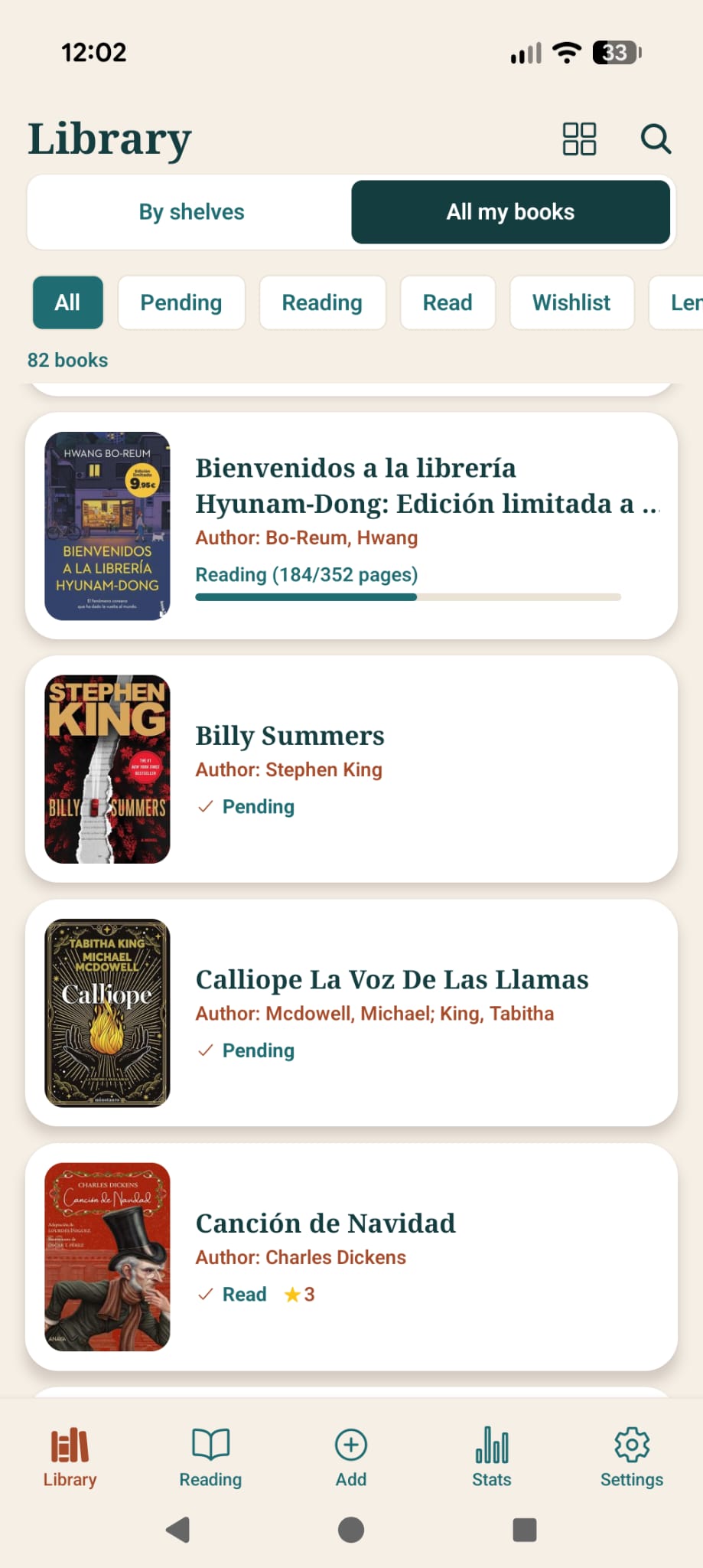 Niblio book list